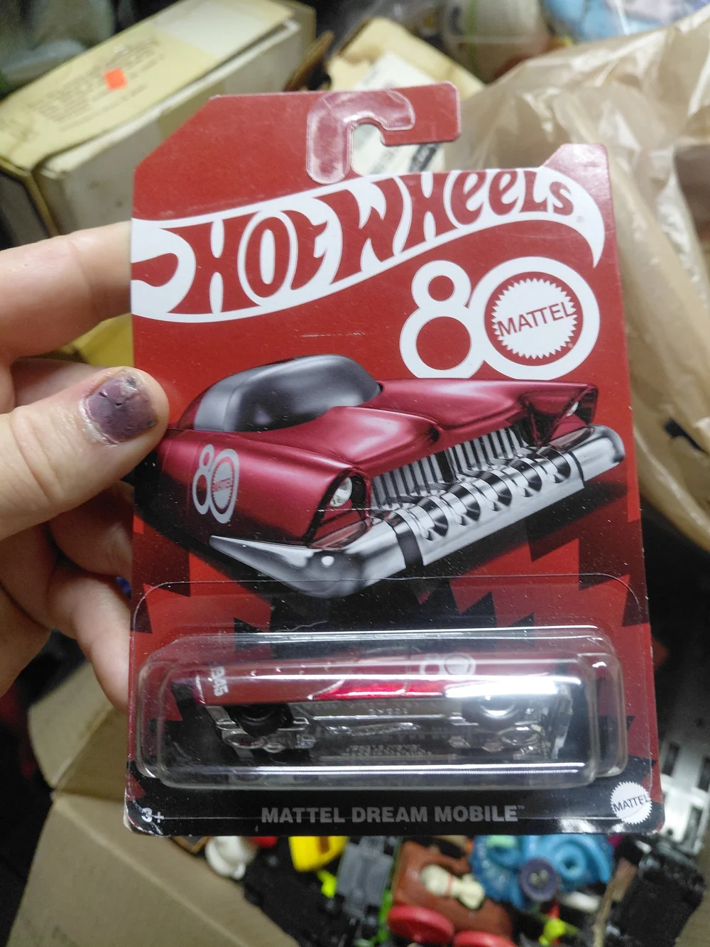 1:64 scale Hot Wheels Mattel Dream Mobile created for Mattel's 80th-anniversary